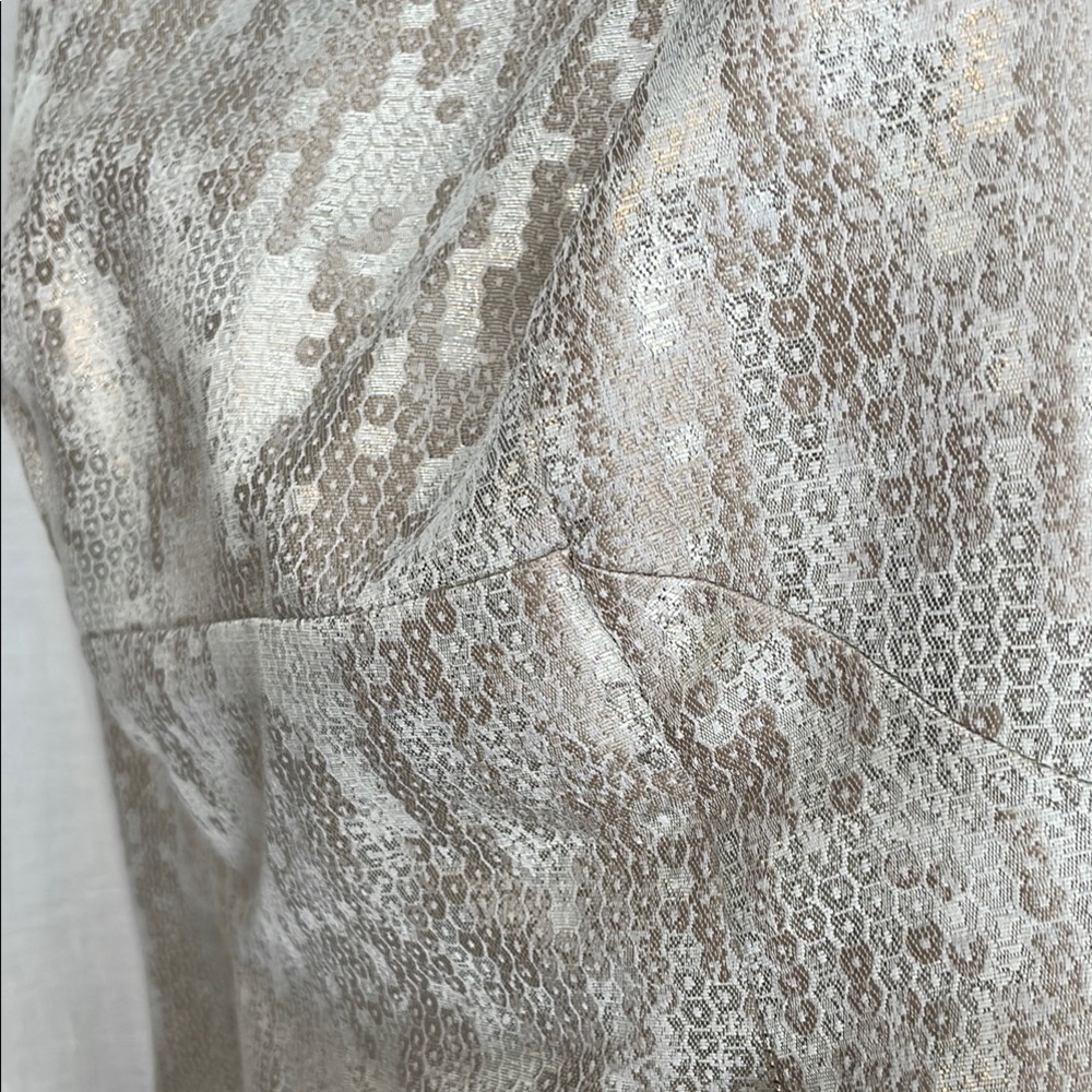 WORN ONCE Trina Turk GORGEOUS Gold Sheath Mini Dress Sleeveless Crew Neck - Picture 3 of 13